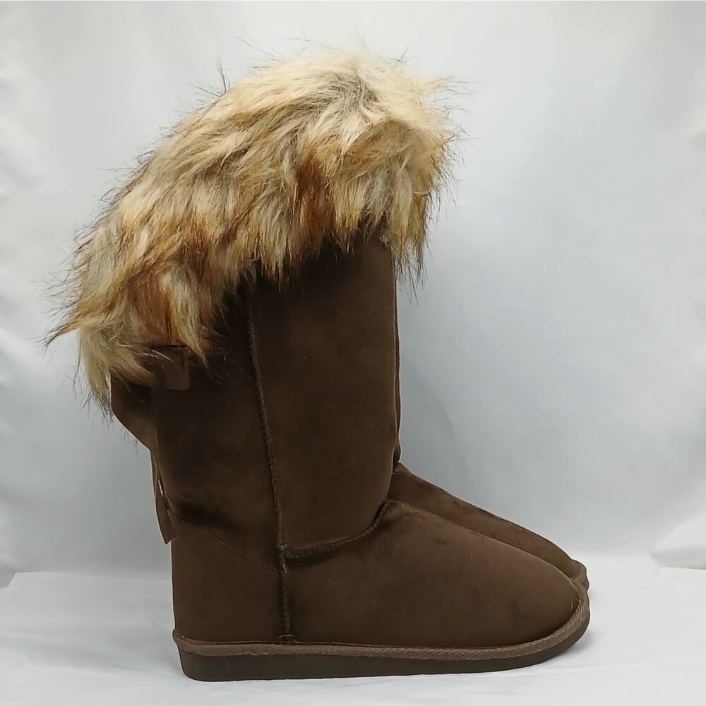 Shoedazzle Aimilios Fuzzies Boot Women's Size 9 Olive Green Fur Trim Cozycore